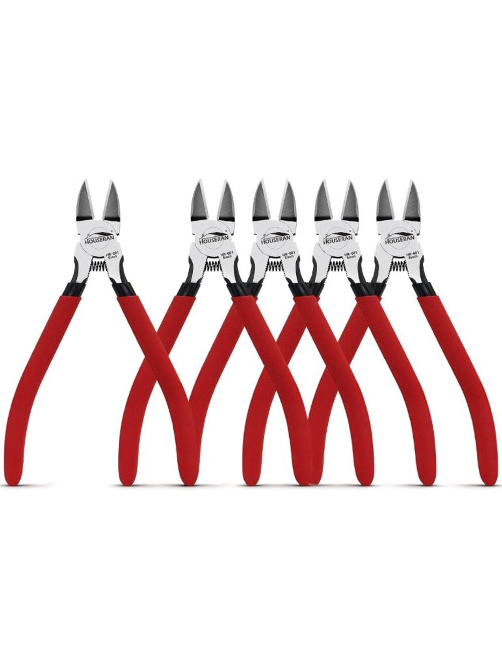 5-Pack Wire Cutters Set - 6 Inch Side Cutters & Flush Cut Pliers for Precision